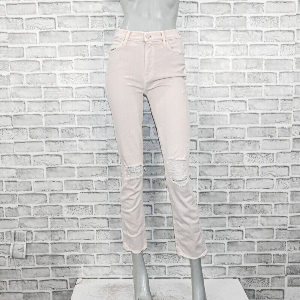 MOTHER Superior Denim High Waisted Rascal Ankle Jeans Soft Pink sz 25